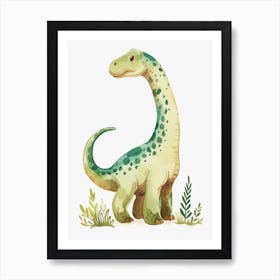 Cute Baryonyx Dinosaur Watercolour Art Print