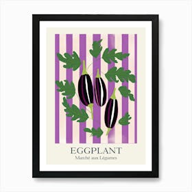 Marche Aux Legumes Eggplant Summer Illustration 3 Art Print