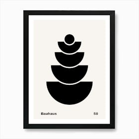 Geometric Bauhaus Poster B&W 58 Art Print