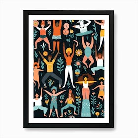 Body Positivity We All Stand Together Boho Illustration 1 Art Print