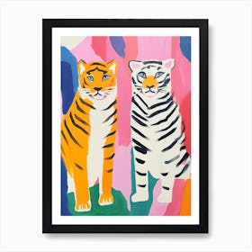 Colourful Kids Animal Art Siberian Tiger 3 Art Print