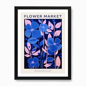 Blue Flower Market Poster Bougainvillea 2 Art Print