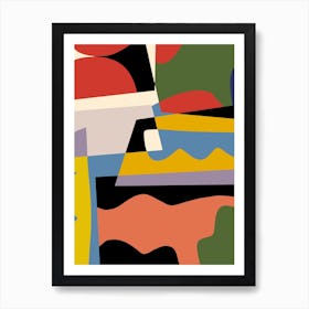 Abstract Color Block Collage Art Print