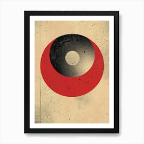 Circle In Black And Red Art Print