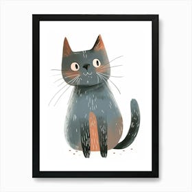 Chartreux Cat Clipart Illustration 2 Art Print