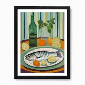 Cod Italian Still Life Painting Art Print