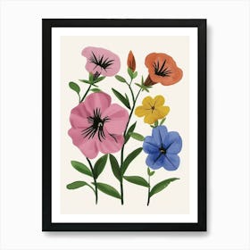 Painted Florals Petunia 2 Art Print