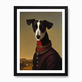 Italian Greyhound Renaissance Portrait Oil Painting Art Print