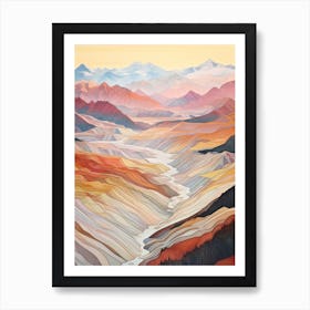 Autumn National Park Painting Aletsch Glacier Switzerland 3 Art Print