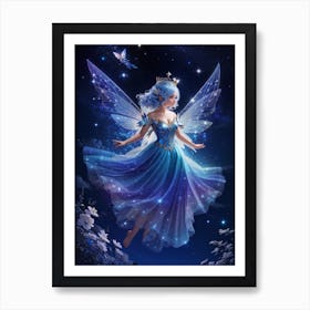 A majestic fairy in the moonlight Art Print