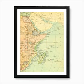 Map Of Africa — retro map, vintage map print 1 Art Print