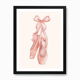 Pink Ballet Shoes Print Art Print
