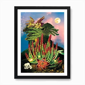 Eagle Hunter On Top Of The Flora Art Print