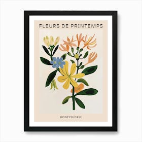 Spring Floral French Poster  Honeysuckle 1 Art Print