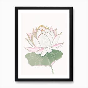 Lotus Flower Pattern Pencil Illustration 5 Art Print