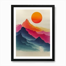 Sunrise Over The Mountains 2 Art Print