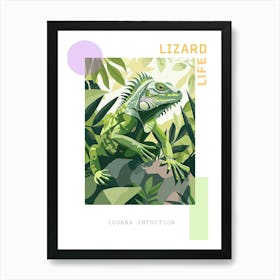 Green Iguana Modern Illustration 6 Poster Art Print