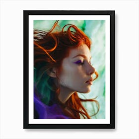 Beautiful Woman With Red Hair Art Print