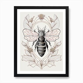 Queen Bee 1 William Morris Style Art Print