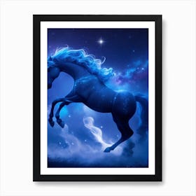 Blue Horse In The Sky Art Print