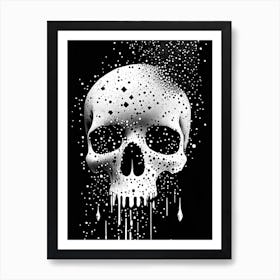 Skull With Splatter Effects 1 Doodle Art Print