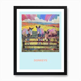 Donkeys Collage Poster 2 Art Print