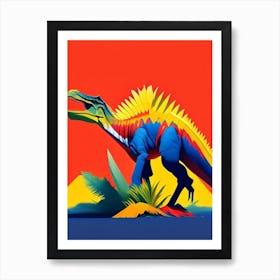 Spinosaurus 1 Primary Colours Dinosaur Art Print
