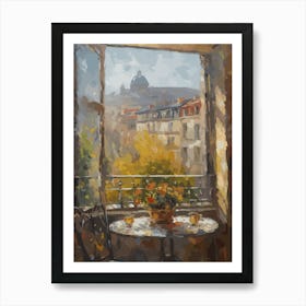 Window View Of Paris In The Style Of Impressionism 2 Art Print