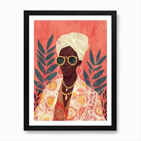 African Woman In Sunglasses Art Print