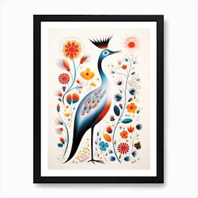 Scandinavian Bird Illustration Grebe 2 Art Print