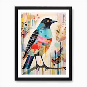 Bird Painting Collage Cowbird 3 Art Print