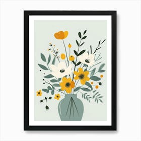 Balsam Tree Flat Illustration 8 Art Print