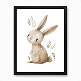 Mini Rex Rabbit Kids Illustration 4 Art Print