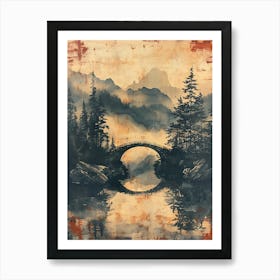 Antique Chinese Landscape Painting 1 Art Print