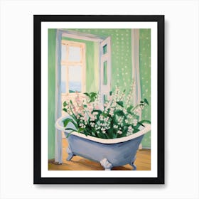 A Bathtube Full Lily Of The Valley In A Bathroom 4 Art Print