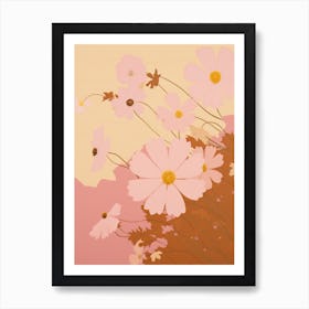 Cosmos Flower Big Bold Illustration 3 Art Print