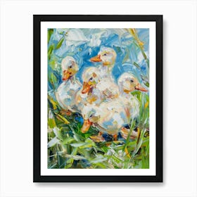 Ducks In The Grass Art Print