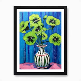 Flowers In A Vase Still Life Painting Flax Flower 1 Art Print