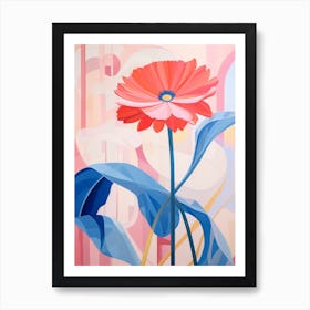 Gerbera Daisy 3 Hilma Af Klint Inspired Pastel Flower Painting Art Print