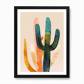 Notocactus Cactus Minimalist Abstract Illustration 4 Art Print