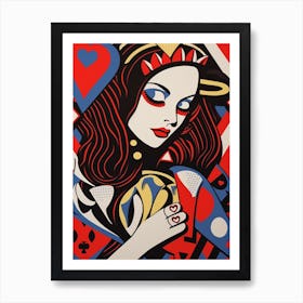 Alice In Wonderland The Queen Of Hearts In The Style Of Roy Lichtenstein 3 Art Print