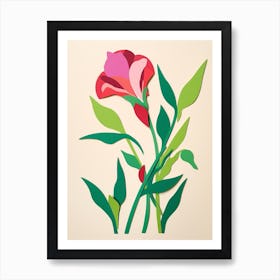 Cut Out Style Flower Art Sweet Pea 2 Art Print