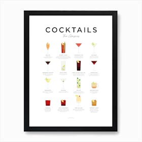 Classic Cocktails Minimal Art Print