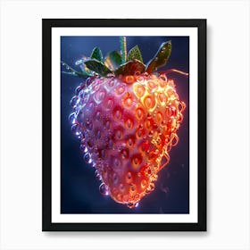 Strawberry With Water Droplets 4 Art Print