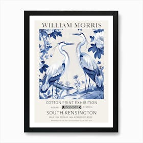 William Morris Heron Stalk Blue White Art Print