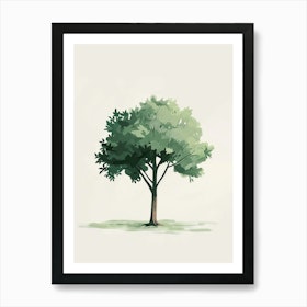 Walnut Tree Pixel Illustration 1 Art Print