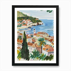 Travel Poster Happy Places Dubrovnik 5 Art Print