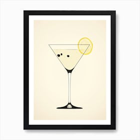 Mid Century Modern French 75 Martini Floral Infusion Cocktail 4 Art Print