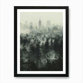 Fog Over New York City Art Print