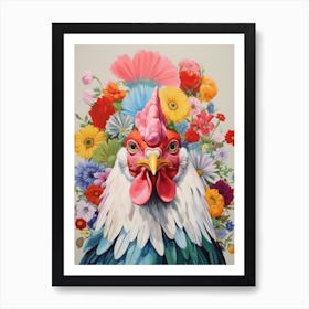 Bird With A Flower Crown Chicken 1 Art Print